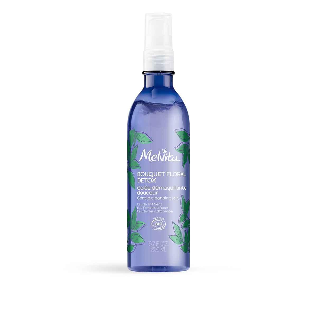 Melvita Gel Struccante Delicato Detox 200ml - Idratante e Nutriente con Acqua Floreale di Rosa e Fiori d'Arancio