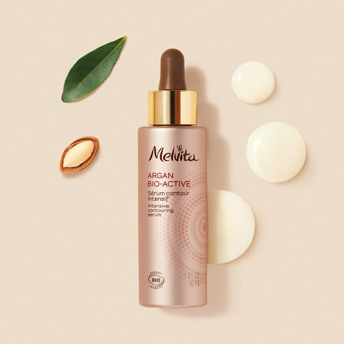 Melvita Siero Intensivo Contouring Argan Bio Active 30ml - Antietà, Lifting, Olio di Argan Microbiotico, Certificato Biologico