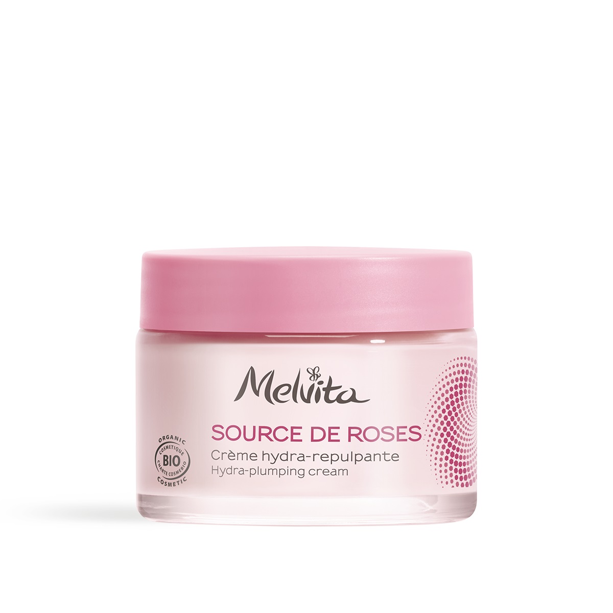 Melvita Crema Idratante Rimpolpante Source de Roses 50ml - Idratazione Lunga 48 Ore, Rimpolpante, Rinfrescante, con Petali di Rosa Selvaggia