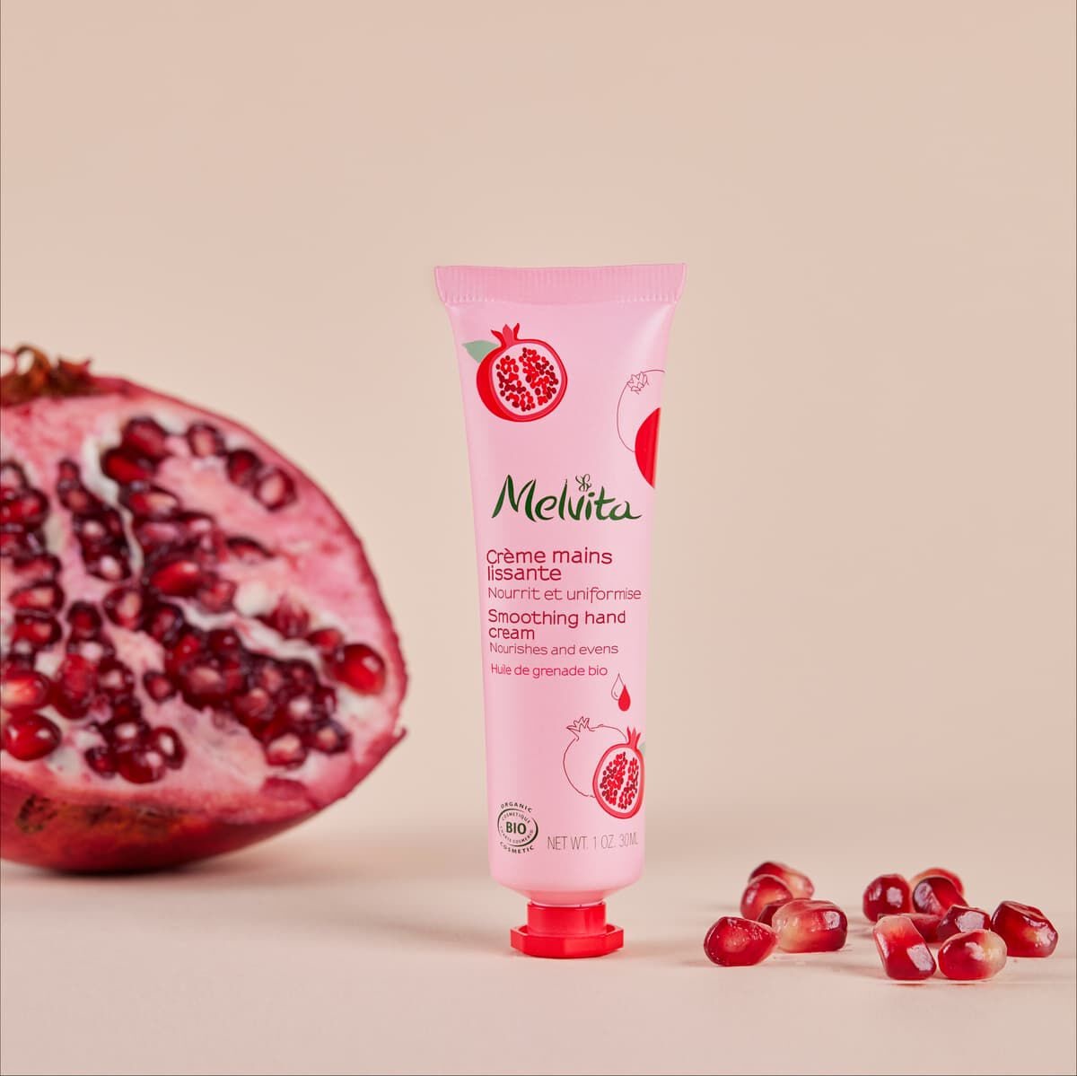Melvita Crema Mani Levigante 30ml - Idratante, 99% Naturale, Certificata Biologica, Formula Vegana, Made in France