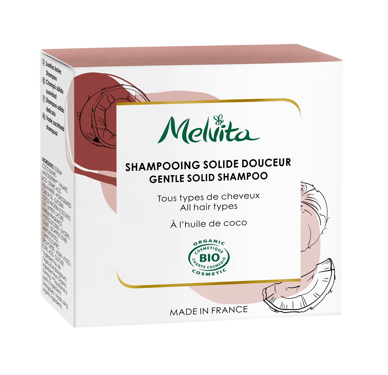 MELVITA Shampoo Solido Delicato 55g - Biologico, Naturale e Vegano