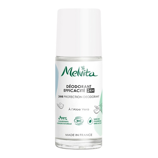 Melvita Deodorante Roll-On 24 Ore 50ml - Senza Alluminio, Vegano, 99% Naturale, Azione Anti-Odore