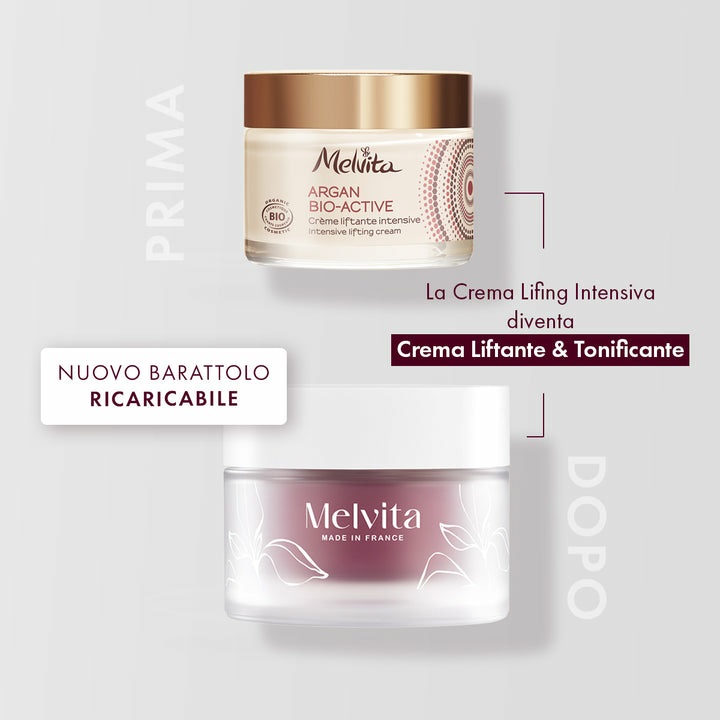Melvita Crema Viso Rassodante e Lifting con Argan Biologico - Trattamento Intensivo Anti-invecchiamento, 50 ml