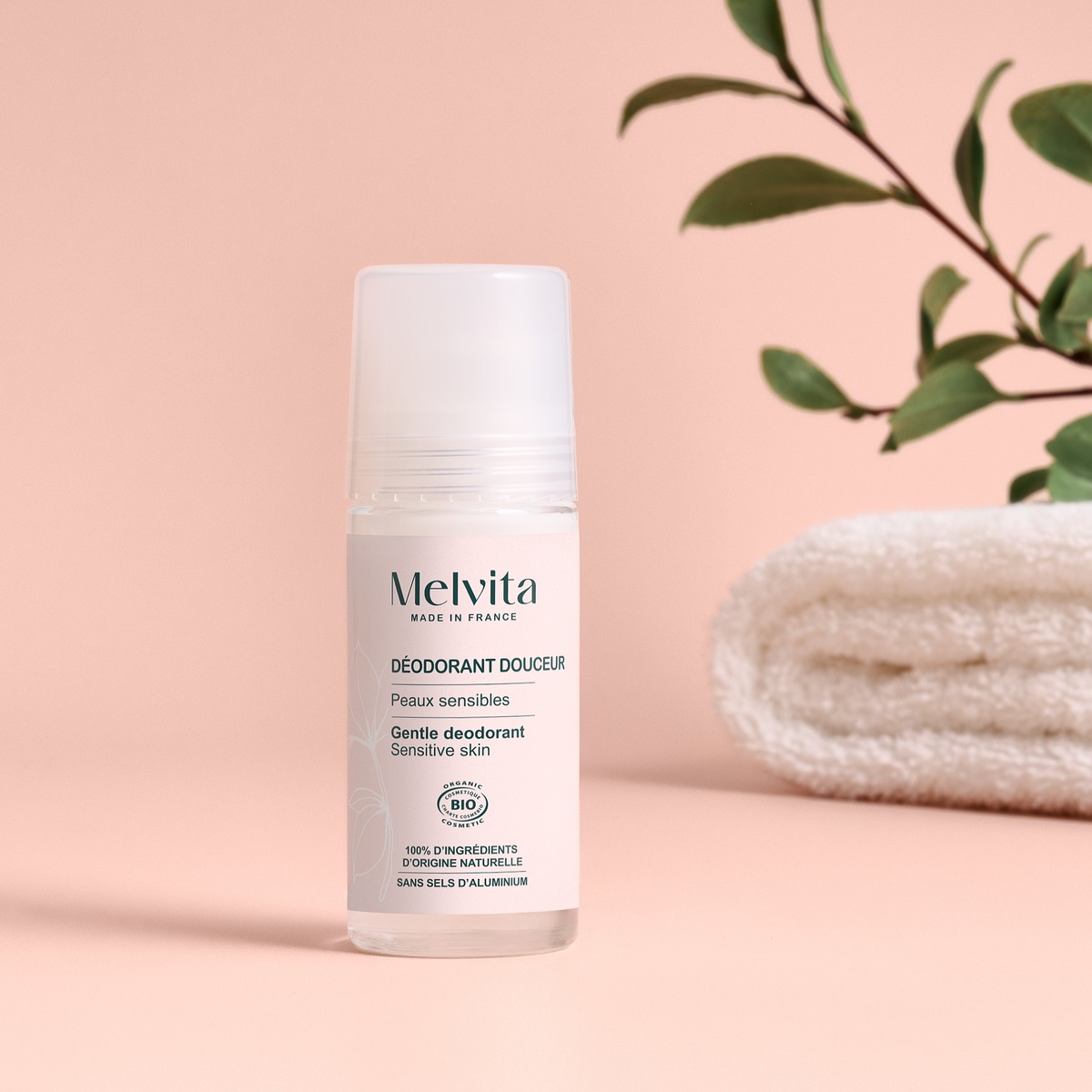 Melvita Deodorante Roll-On 50 ml - Biologico per Pelli Sensibili, Senza Alluminio