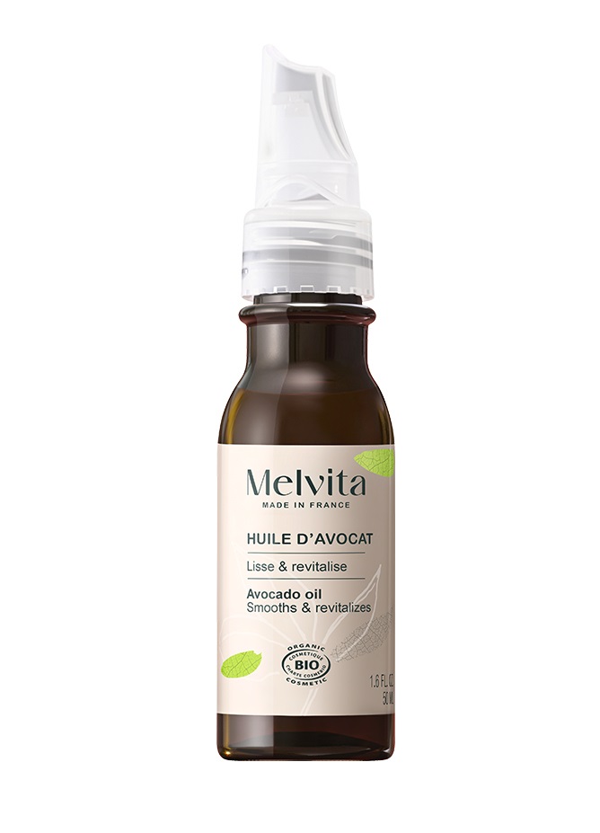 Melvita Olio di Avocado 50 ml - Nutre e Ripara Viso, Corpo e Capelli, Ricco di Vitamine per Pelli Secche e Sensibili