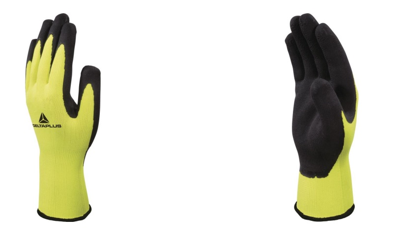 DELTAPLUS Guanti Apollon VV733 - Poliestere con Palmo in Schiuma di Lattice - Taglia 09 - Arancio Fluo e Nero