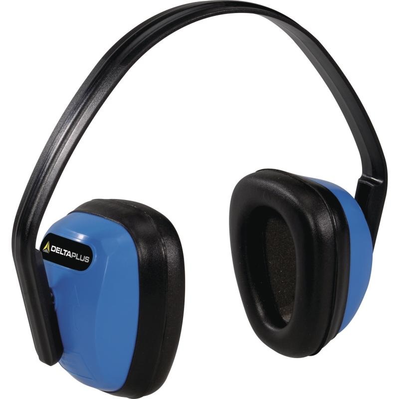 Delta Plus Cuffia Antirumore SPA3 - SNR 23-28 dB, Padiglioni in Polistirene e Gomma Piuma, Archetto ABS Regolabile, Blu-Nero