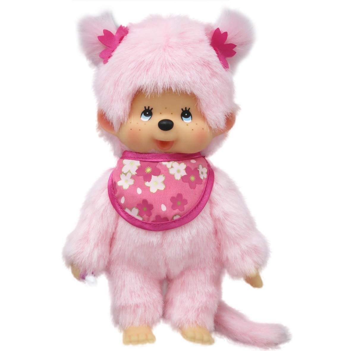 BANDAI Monchhichi Peluche Pinky Sakura Rosa - Morbidissima Scimmietta Iconica 20 cm per Bambini e Adulti