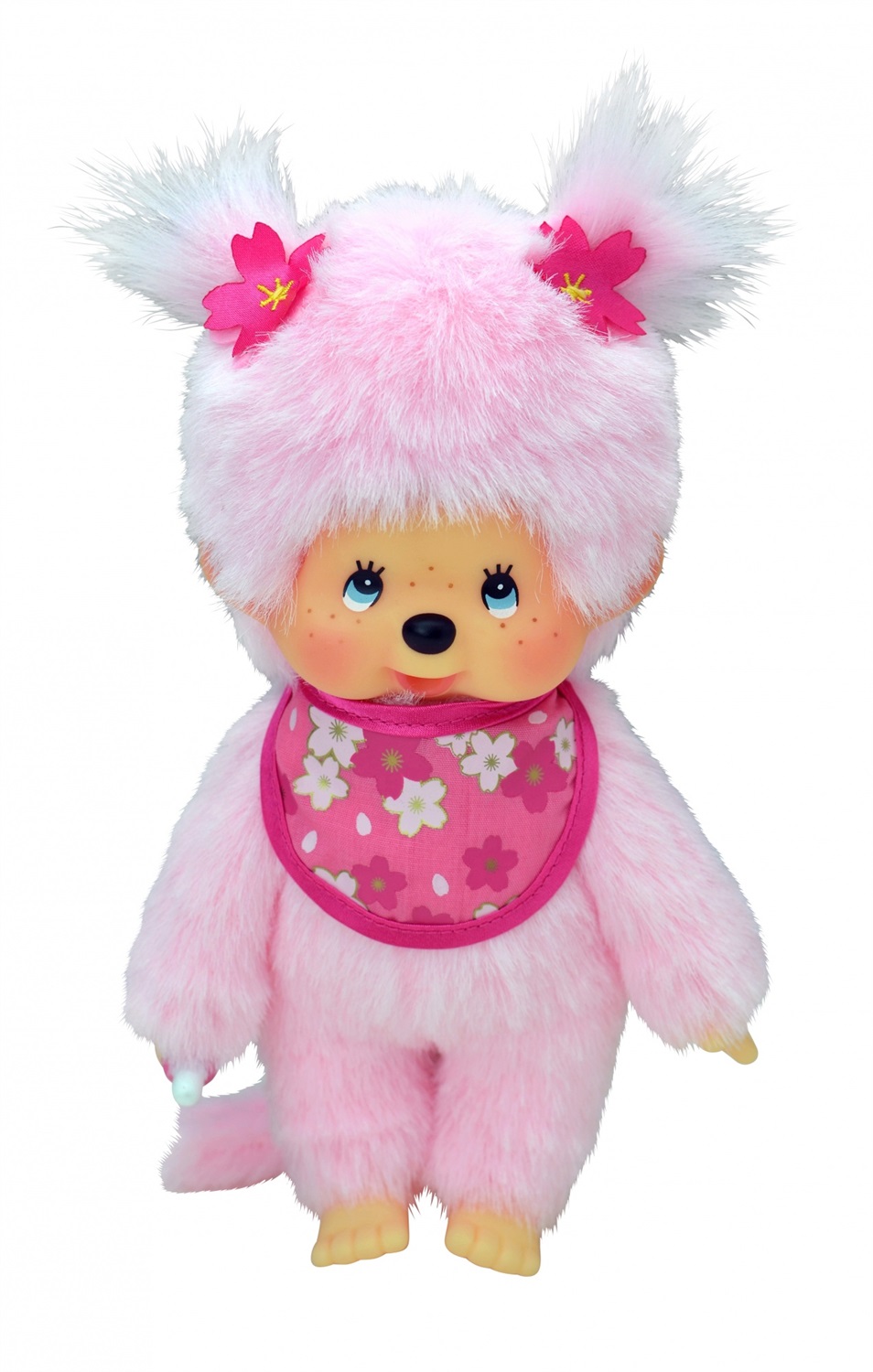 BANDAI Monchhichi Peluche Pinky Sakura Rosa - Morbidissima Scimmietta Iconica 20 cm per Bambini e Adulti