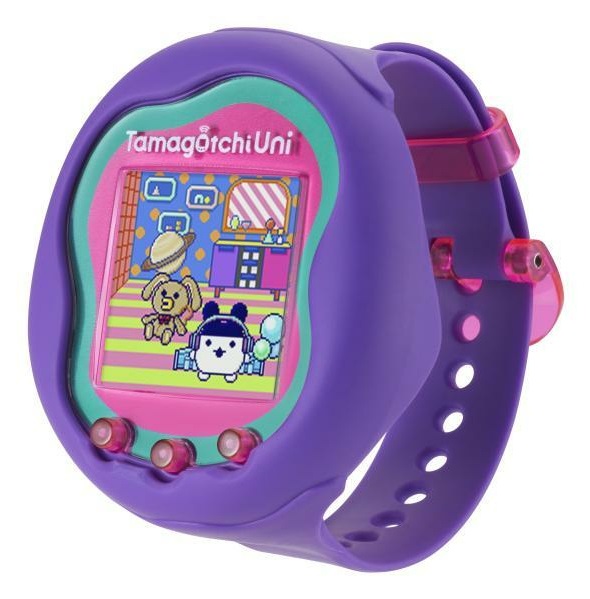 Bandai Tamagotchi Uni - Giocattolo interattivo con orologio da polso, animale domestico virtuale, connessione WiFi, modello rosa, per bambini di 6 anni e più