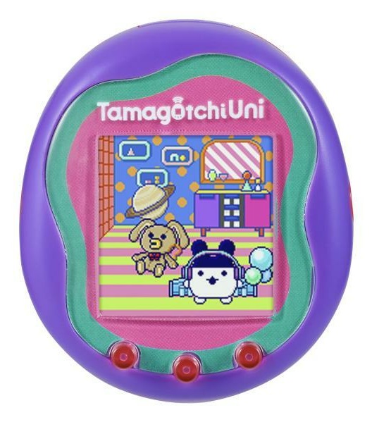 Bandai Tamagotchi Uni - Giocattolo interattivo con orologio da polso, animale domestico virtuale, connessione WiFi, modello rosa, per bambini di 6 anni e più