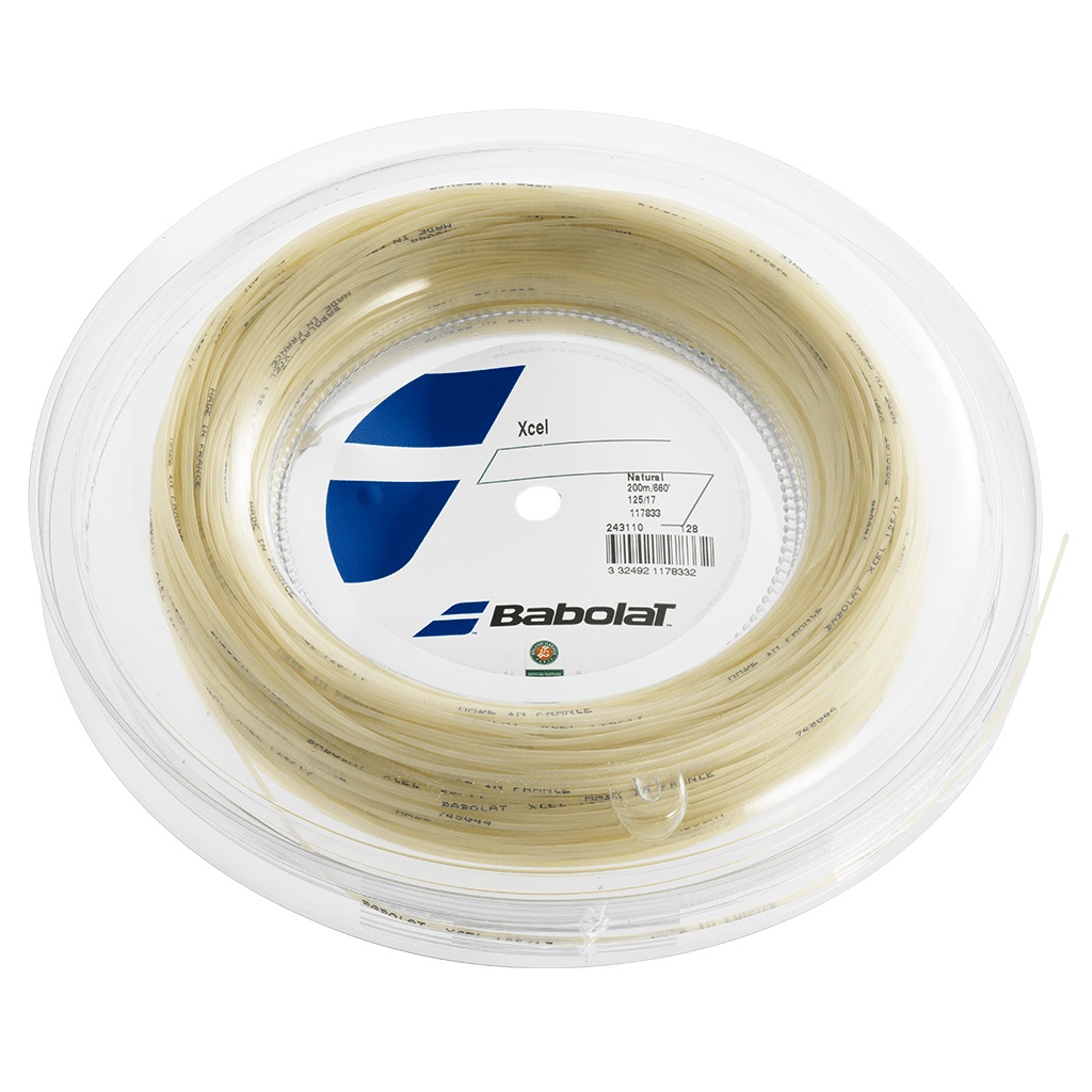 Babolat Xcel Corda da Tennis Multifilamento 1,30 mm Bianco - 200 m, Poliammide e Poliuretano, Comfort Estremo e Lunga Durata