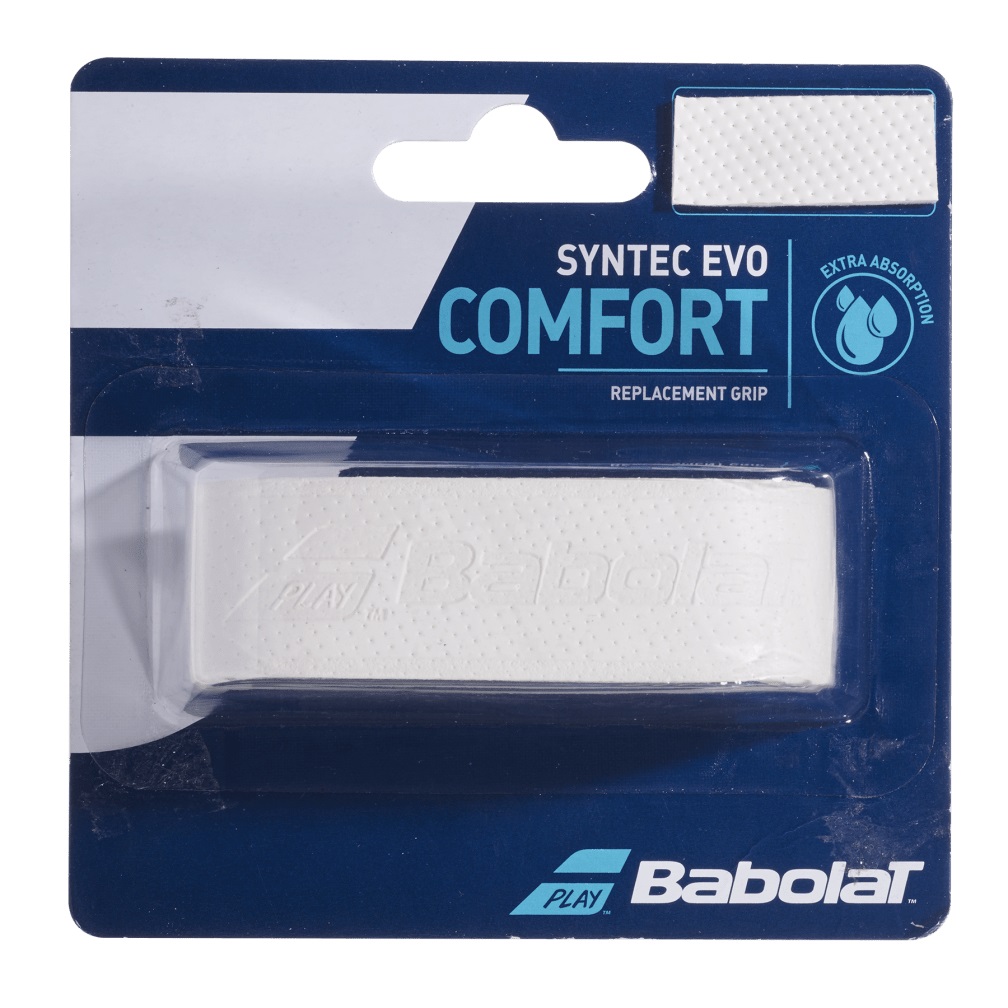 Babolat Syntec Evo X1 - Overgrip Unisex Adulto, Bianco, Taglia Unica con Comfort Migliorato e Eccellente Assorbimento dell'Umidità