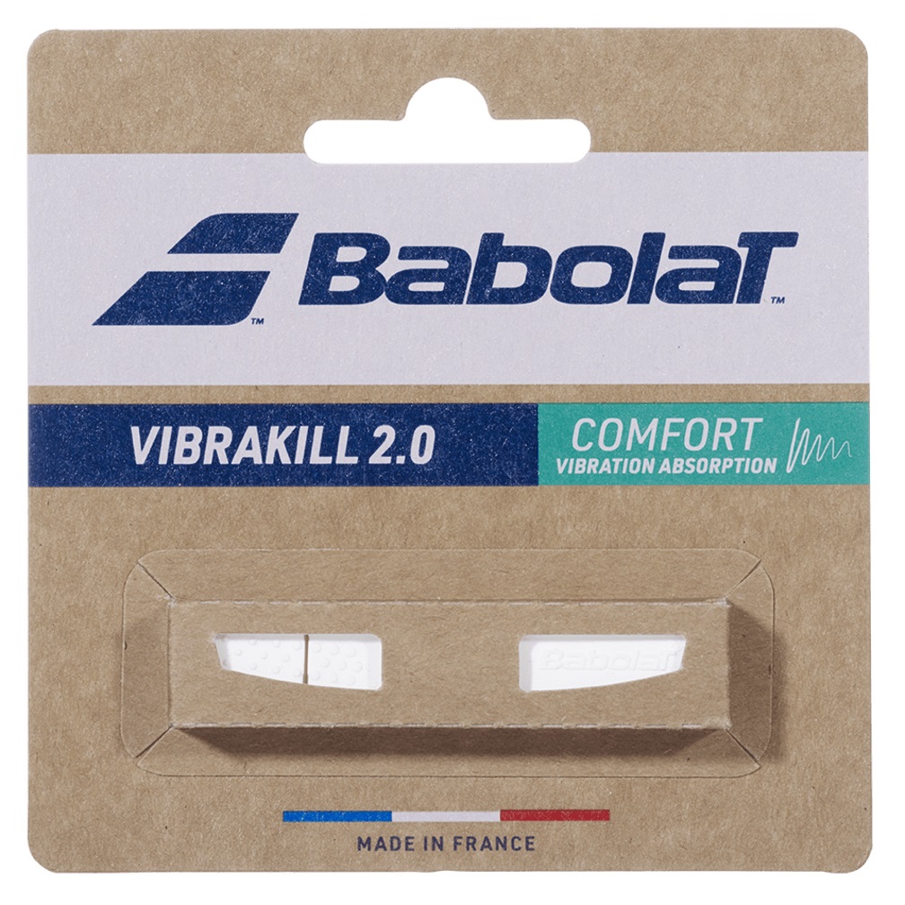 Babolat Vibrakill 2.0 - Antivibrazioni per Racchette da Tennis, Colore Bianco, Taglia Unica, Gancio Largo per Comfort Eccezionale