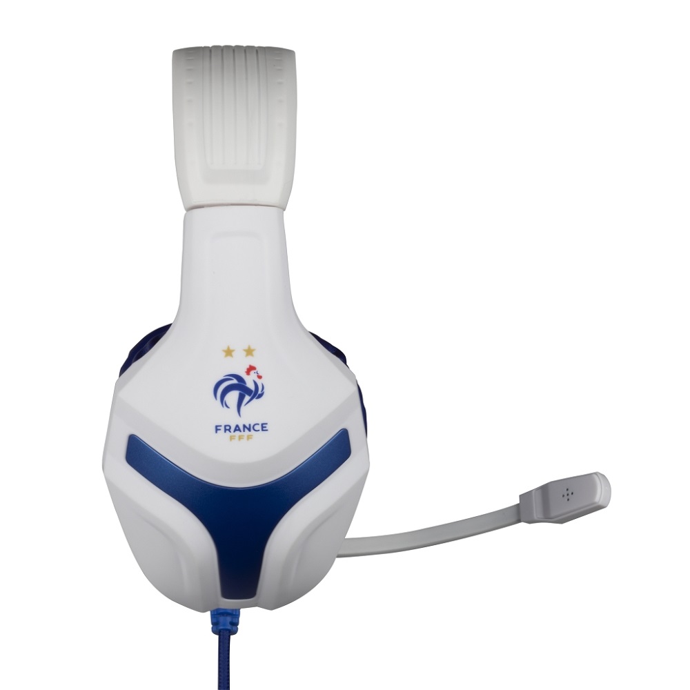 Konix FFF PS-400 Cuffie da Gioco con Cavo - Compatibili con PC, PS4, PS5, Switch e Xbox, Microfono a 45°, Cavo da 1,5 m, Isolamento Acustico, Bianco e Blu
