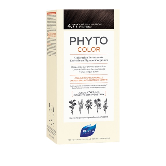 Phyto Phytocolor Kit Colorazione Permanente 4.77 Castano Marrone Intenso - Senza Ammoniaca e Silicone