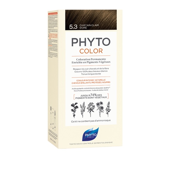 PHYTO Phytocolor 5.3 Castano Chiaro Dorato - Colorazione Permanente Senza Ammoniaca con Pigmenti Vegetali