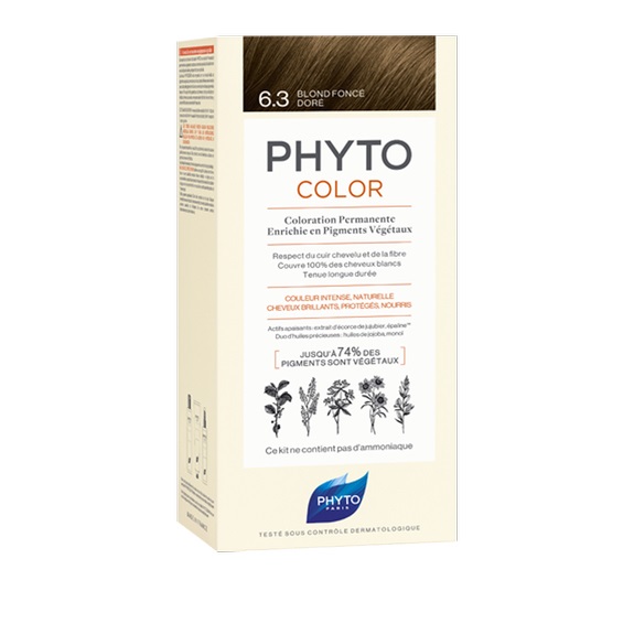 PHYTO Phytocolor 6.3 Biondo Scuro Dorato - Colorazione Permanente Senza Ammoniaca con Pigmenti Vegetali