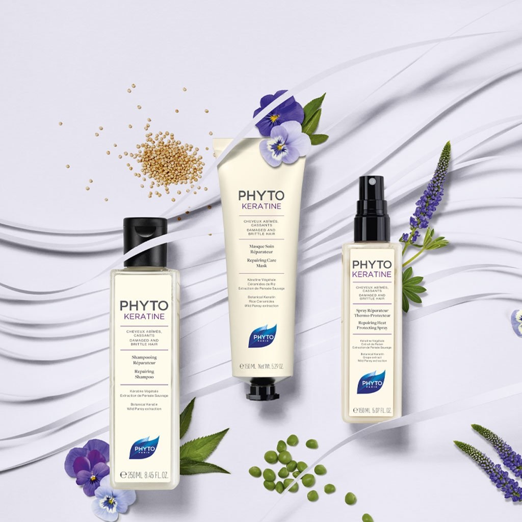 PHYTO Phytokératine Spray Riparatore Termoprotettivo 150ml per Capelli Rovinati e Fragili