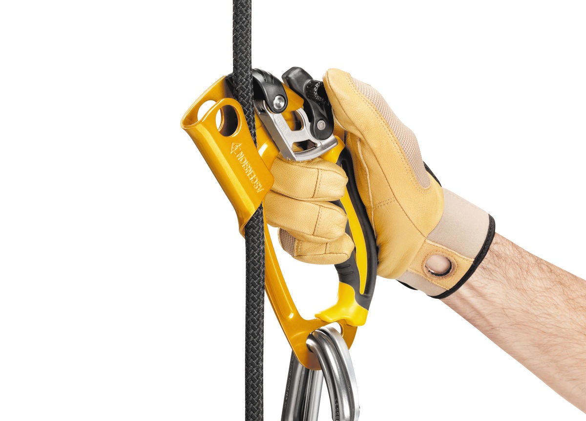 Petzl Ascension Dx B17ARA - Maniglia Bloccante Ergonomica per Risalita su Corda (8-13 mm), Unisex, Giallo