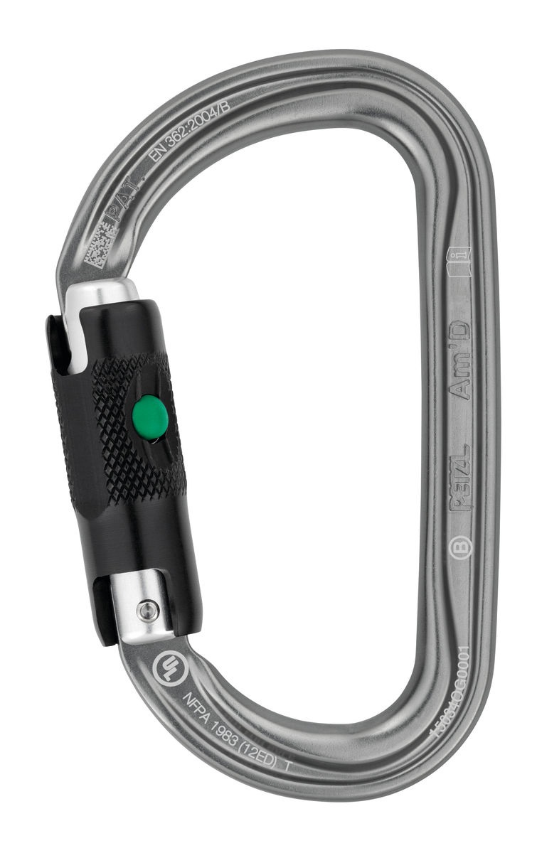 Petzl Am'D Ball-Lock Moschettone Automatico in Alluminio Asimmetrico a D - 75g