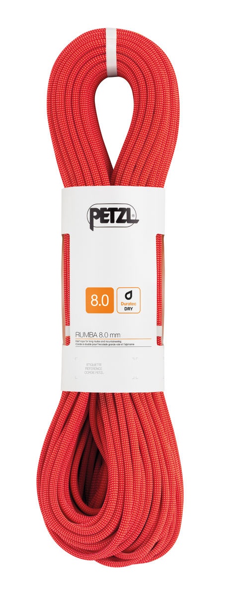 Petzl Rumba 8 mm Corda Mezza Corda Duratec Dry 60 m - Rosso