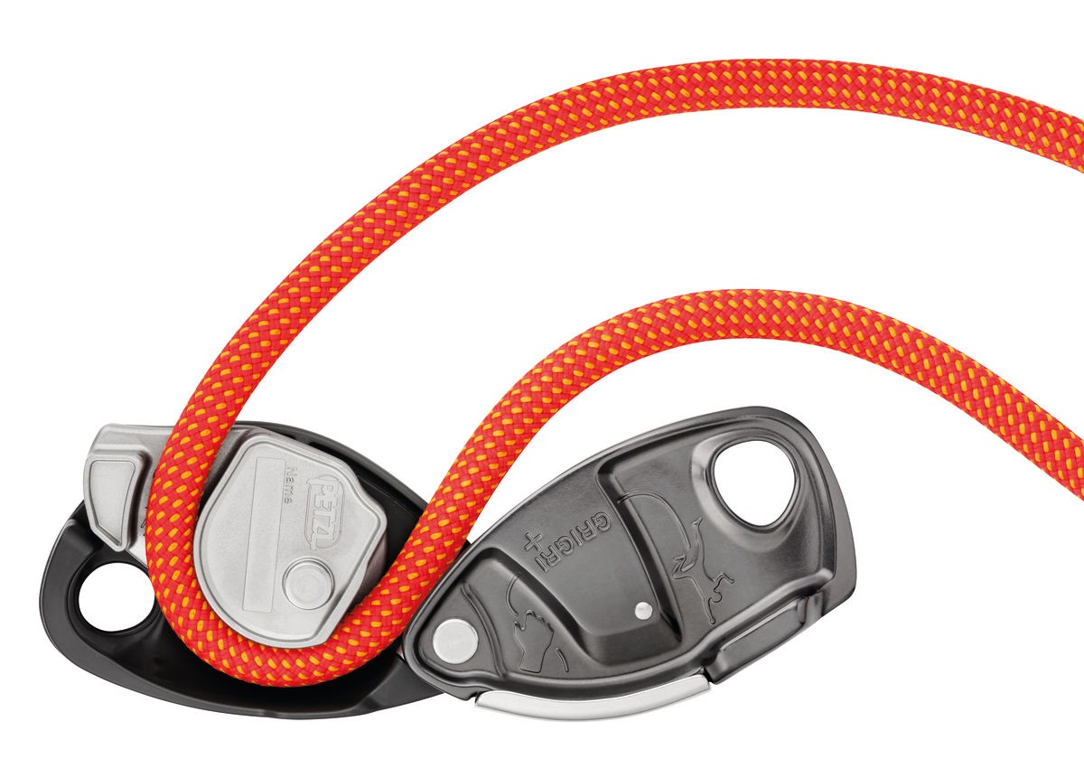 PETZL Grigri Plus - Assicuratore Unisex Adulto Arancione con Bloccaggio Assistito e Maniglia Antipanico, Taglia Unica
