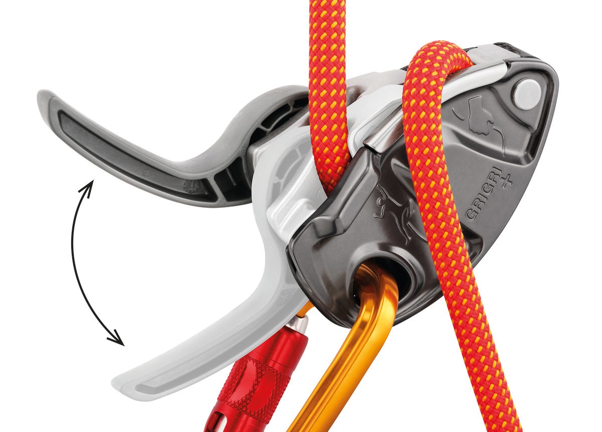 PETZL GRIGRI Assicuratore con Frenaggio Assistito e Maniglia Antipanico - Compatibile con Corde Singole da 8,5 a 11 mm