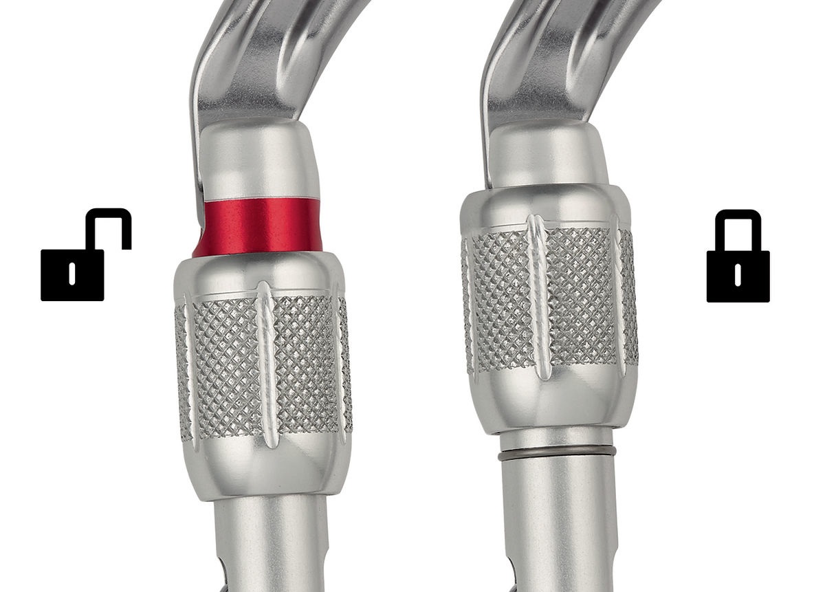 Petzl OK Screw-Lock - Moschettone Ovale Leggero in Alluminio, Colore Grigio, Misura Unica per Arrampicata e Alpinismo