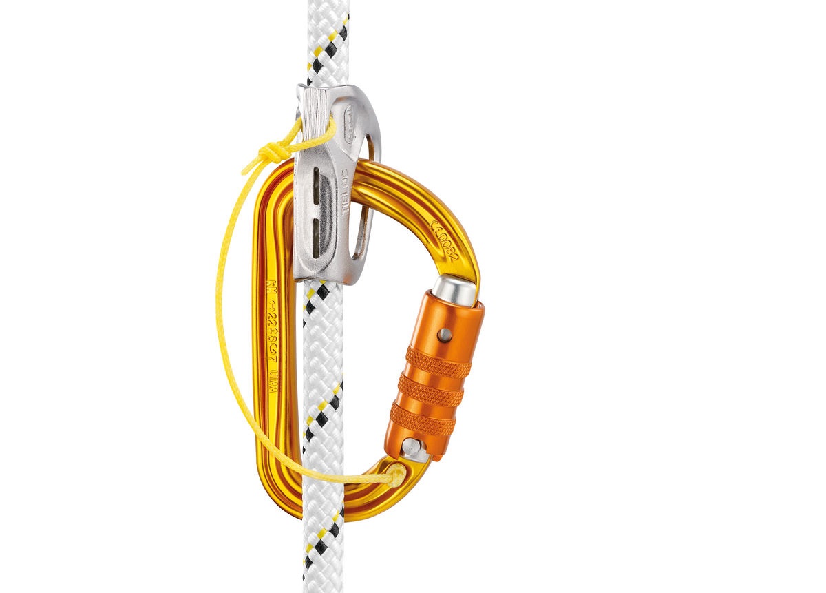 Petzl Sm'D Screw Lock - Moschettone a ghiera in alluminio, forma a D, compatto e leggero, colore Giallo/Arancione