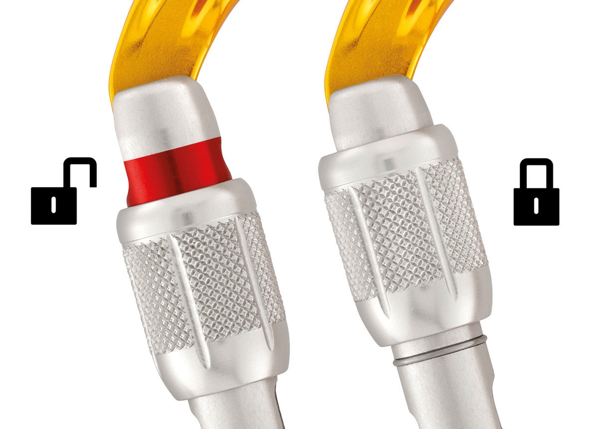 Petzl Sm'D Moschettone a D in Alluminio Giallo - Ultraleggero e Compatto, Facile da Usare con i Guanti