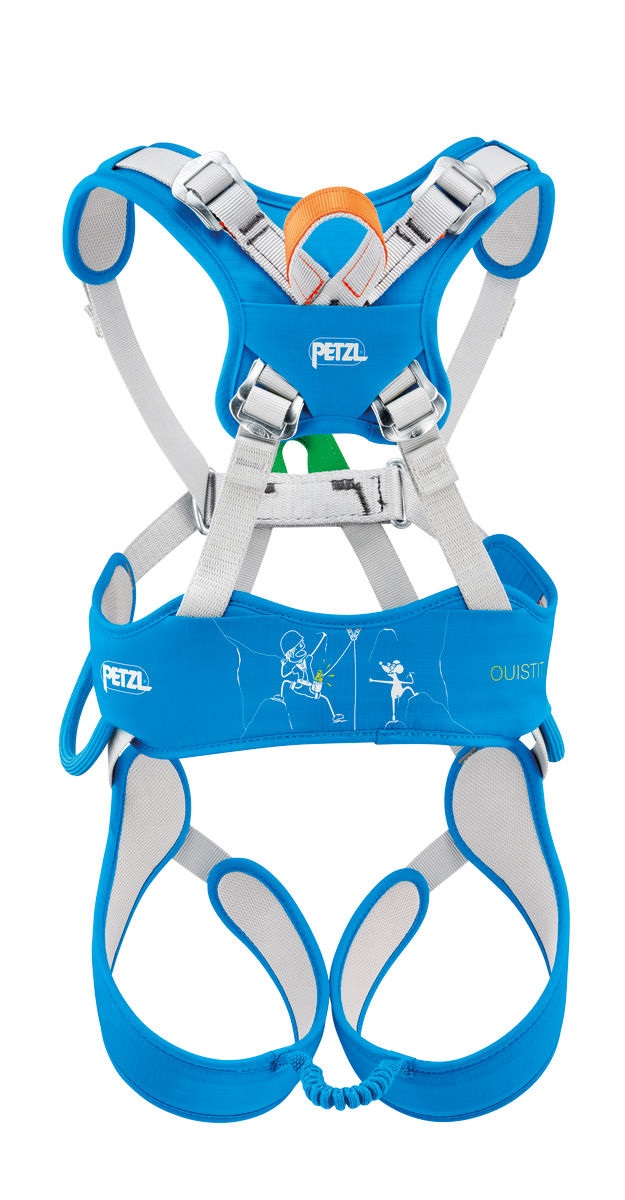 Petzl Ouistiti - Imbracatura Completa per Bambini, Blu, Taglia Unica, Fino a 30 kg, Struttura Semirigida