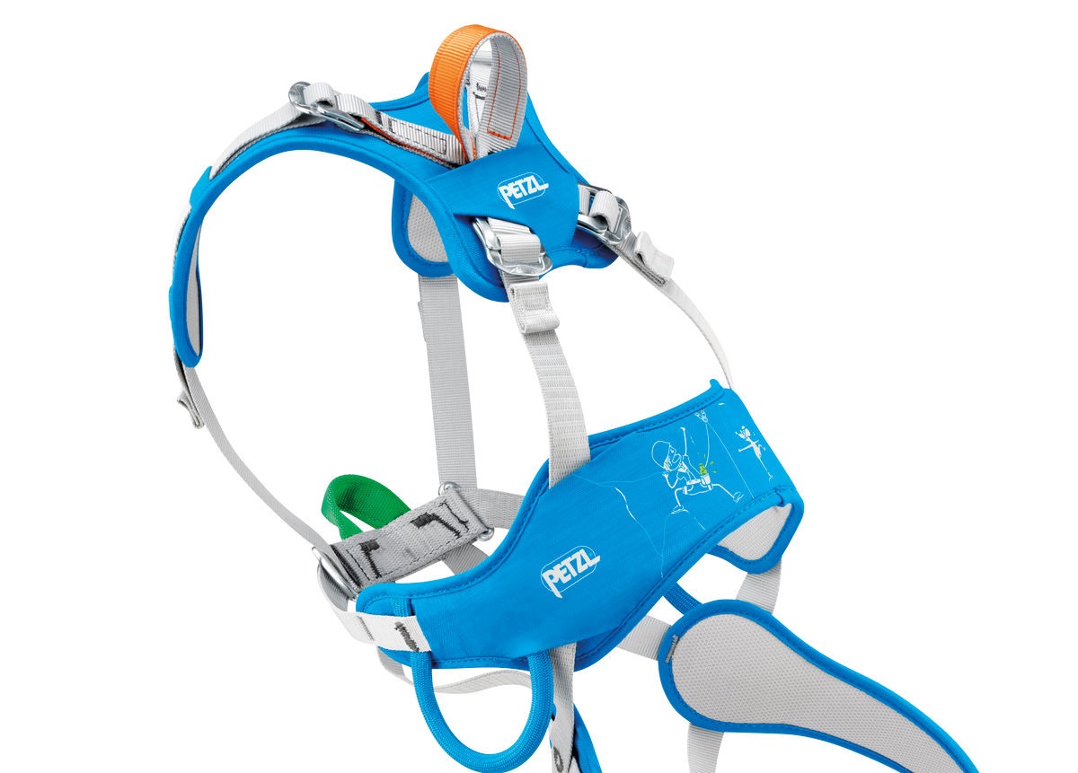 Petzl Ouistiti - Imbracatura Completa per Bambini, Blu, Taglia Unica, Fino a 30 kg, Struttura Semirigida