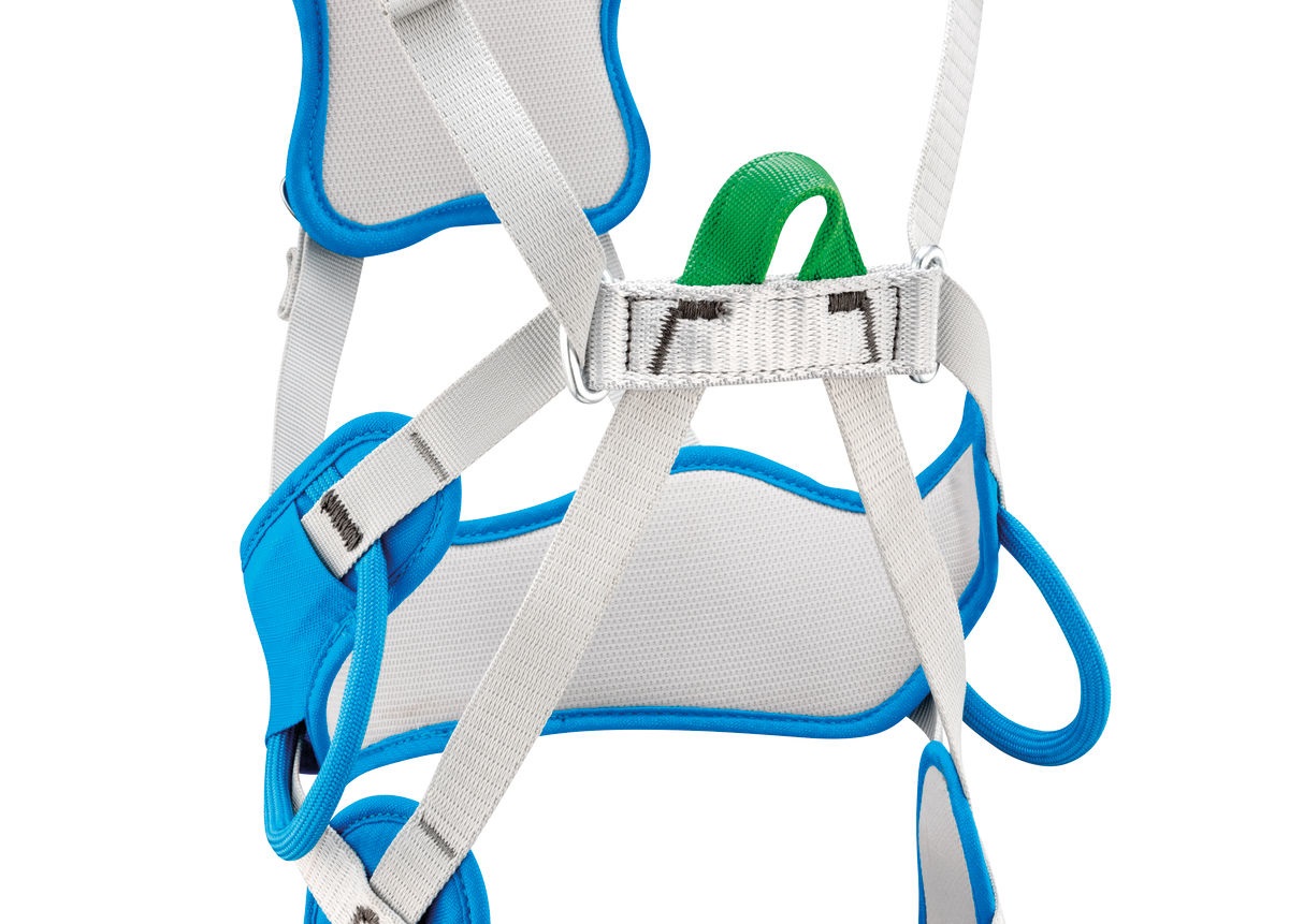 Petzl Ouistiti - Imbracatura Completa per Bambini, Blu, Taglia Unica, Fino a 30 kg, Struttura Semirigida