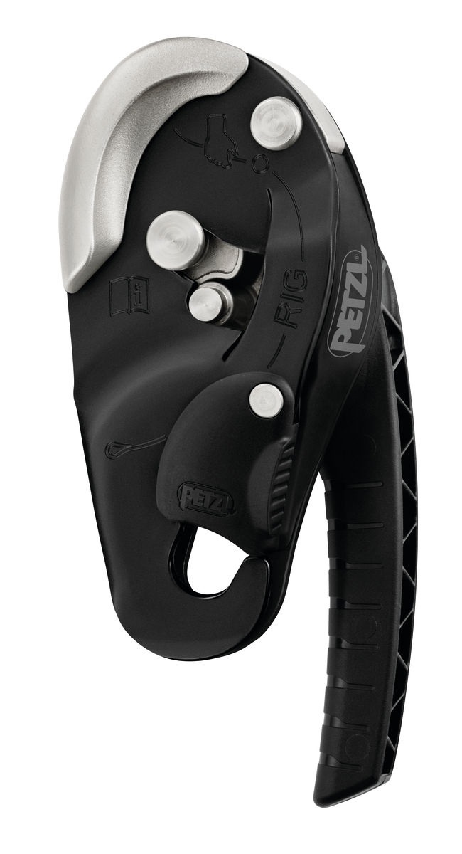 Petzl Rig Discensore Autofrenante Compatto per Cordisti Esperti con Maniglia Ergonomica e Sistema AUTO-LOCK