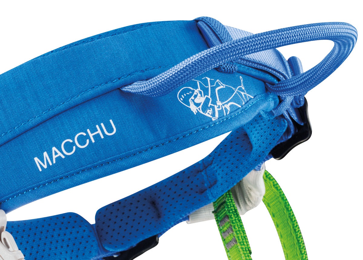 Petzl Macchu Imbracatura per Arrampicata Bambini - Blu, Taglia Unica, Max 40kg, Regolabile