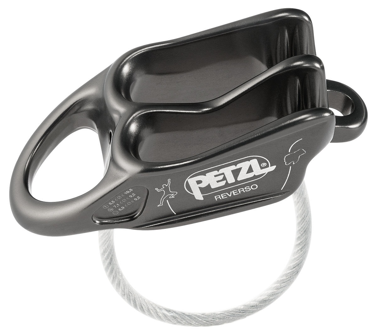 Petzl REVERSO - Assicuratore-discensore in Alluminio, Ultra-leggero, Grigio, Taglia Unica