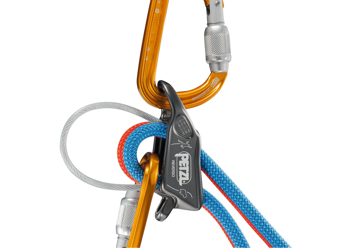 Petzl REVERSO - Assicuratore-discensore in Alluminio, Ultra-leggero, Grigio, Taglia Unica