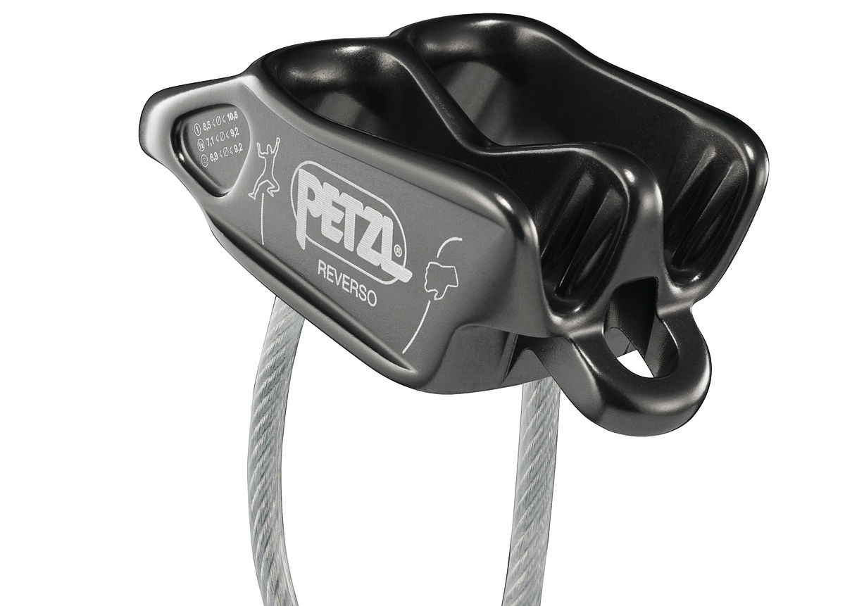 Petzl REVERSO - Assicuratore-discensore in Alluminio, Ultra-leggero, Grigio, Taglia Unica