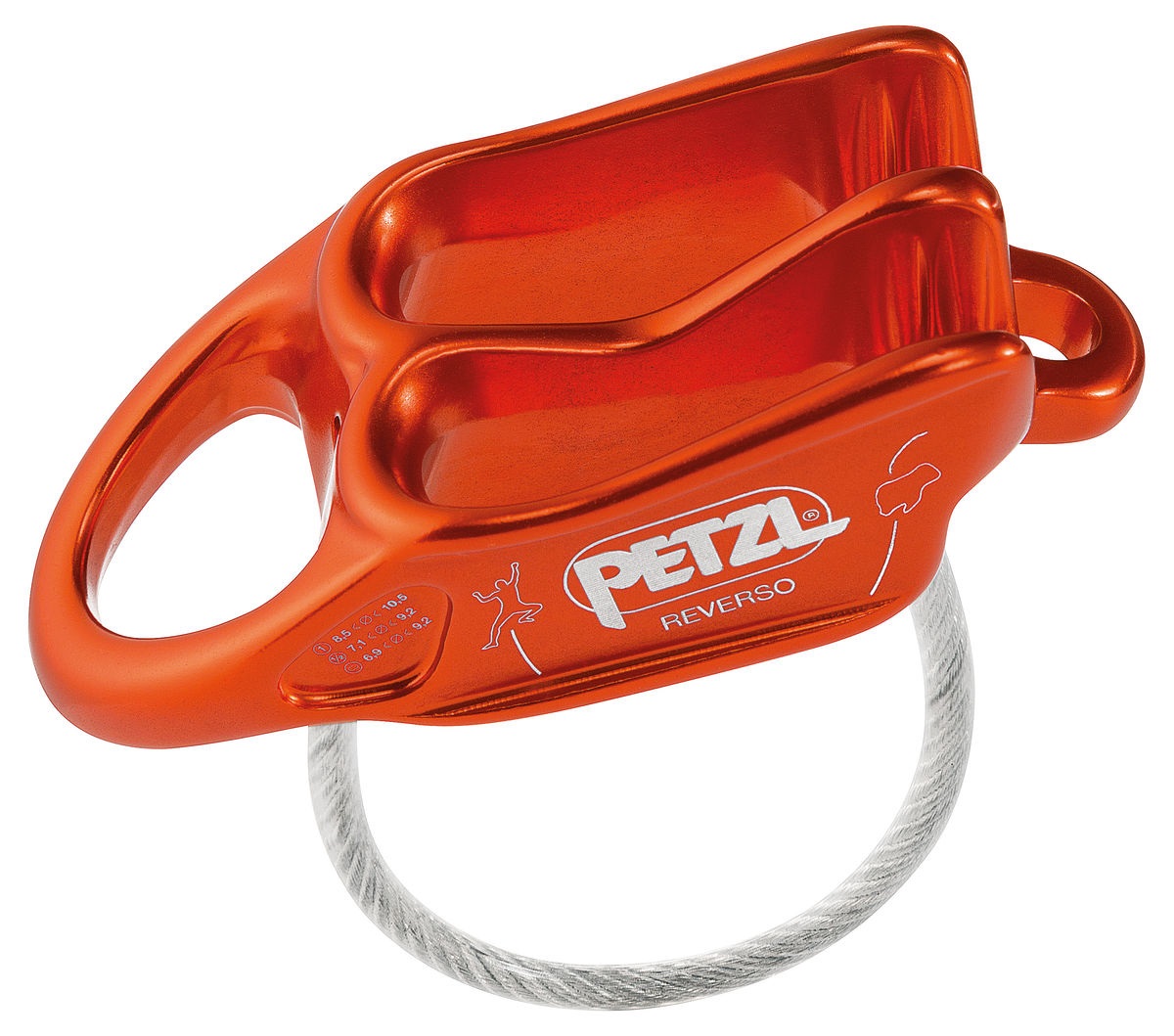 Petzl Reverso 4 - Assicuratore/Discensore Ultraleggero in Alluminio per Arrampicata Sportiva e Alpinismo - Colore Rosso