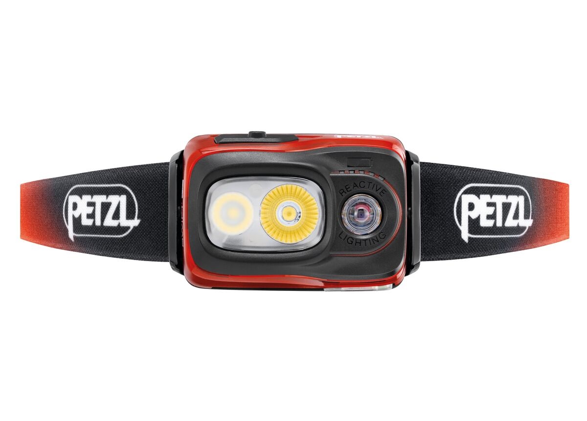 Petzl Swift RL - Lampada Frontale Ricaricabile LED 1100 Lumen, Distanza Fino a 155 Metri, Tecnologia Reactive Lighting, Colori Nero, Arancione e Bianco