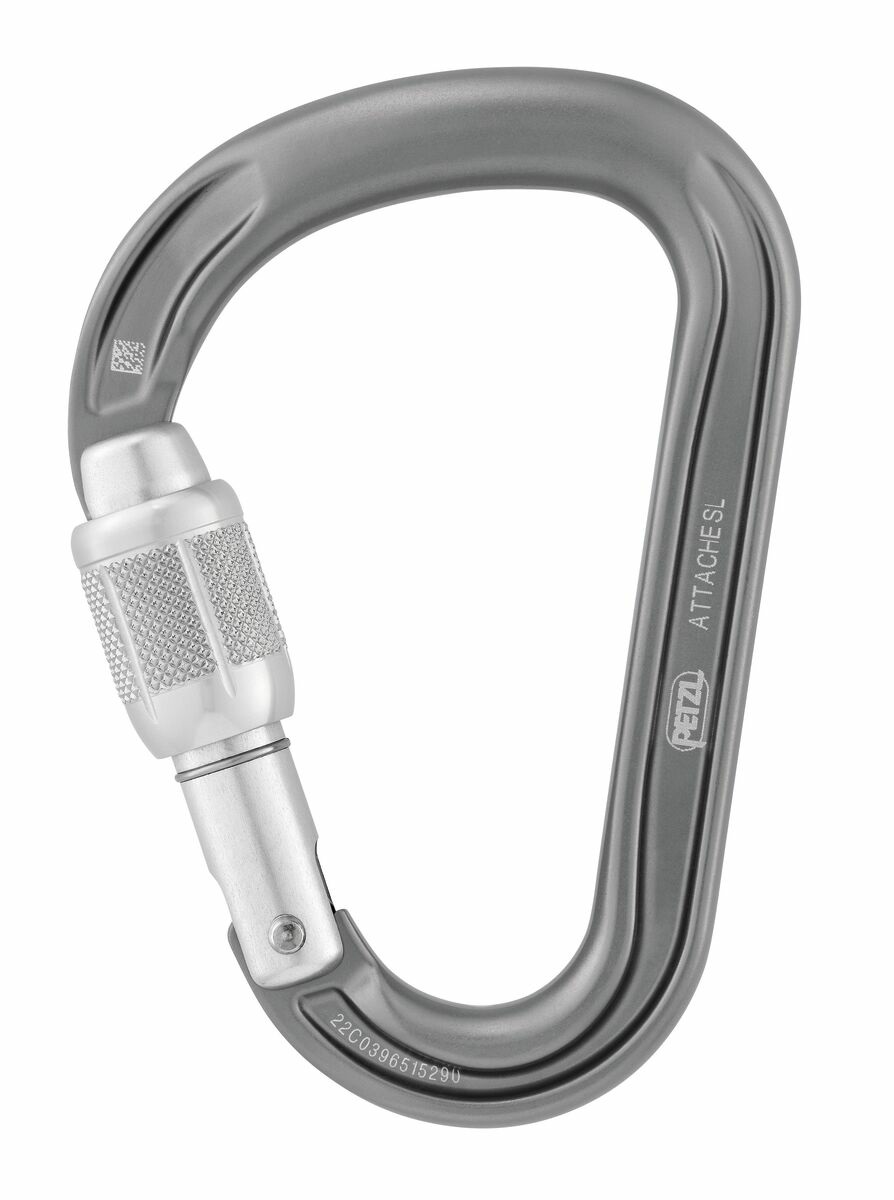 Petzl Attache Moschettone a Ghiera A Forma di D in Alluminio - Leggero e Resistente per Arrampicata