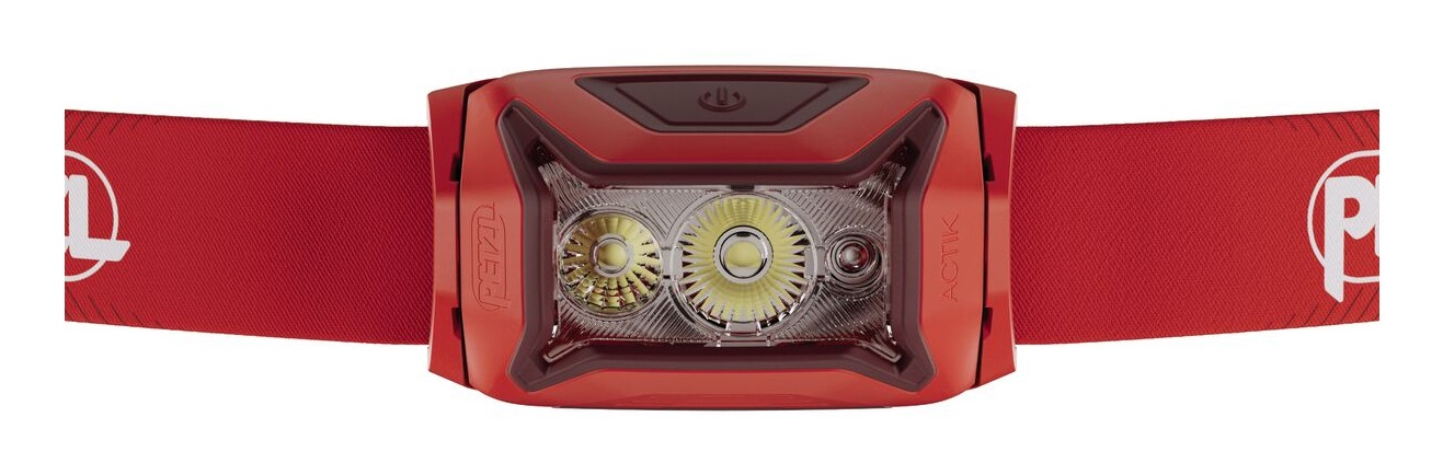 Petzl ACTIK Red - Torcia Frontale Leggera e Potente con 450 Lumen e Design Hybrid