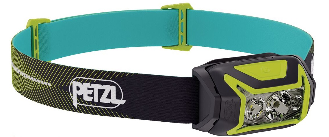 PETZL Actik Lampada Frontale 625 Lumen Verde/Nera - Tre Livelli di Illuminazione Bianco e Rosso, Leggera e Ricaricabile
