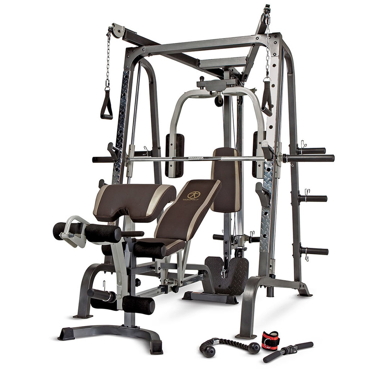 Marcy MD-9010G Home Gym - Macchina Smith Unisex con Cuscinetti a Sfera, Palestra Multipla per Allenamento Completo