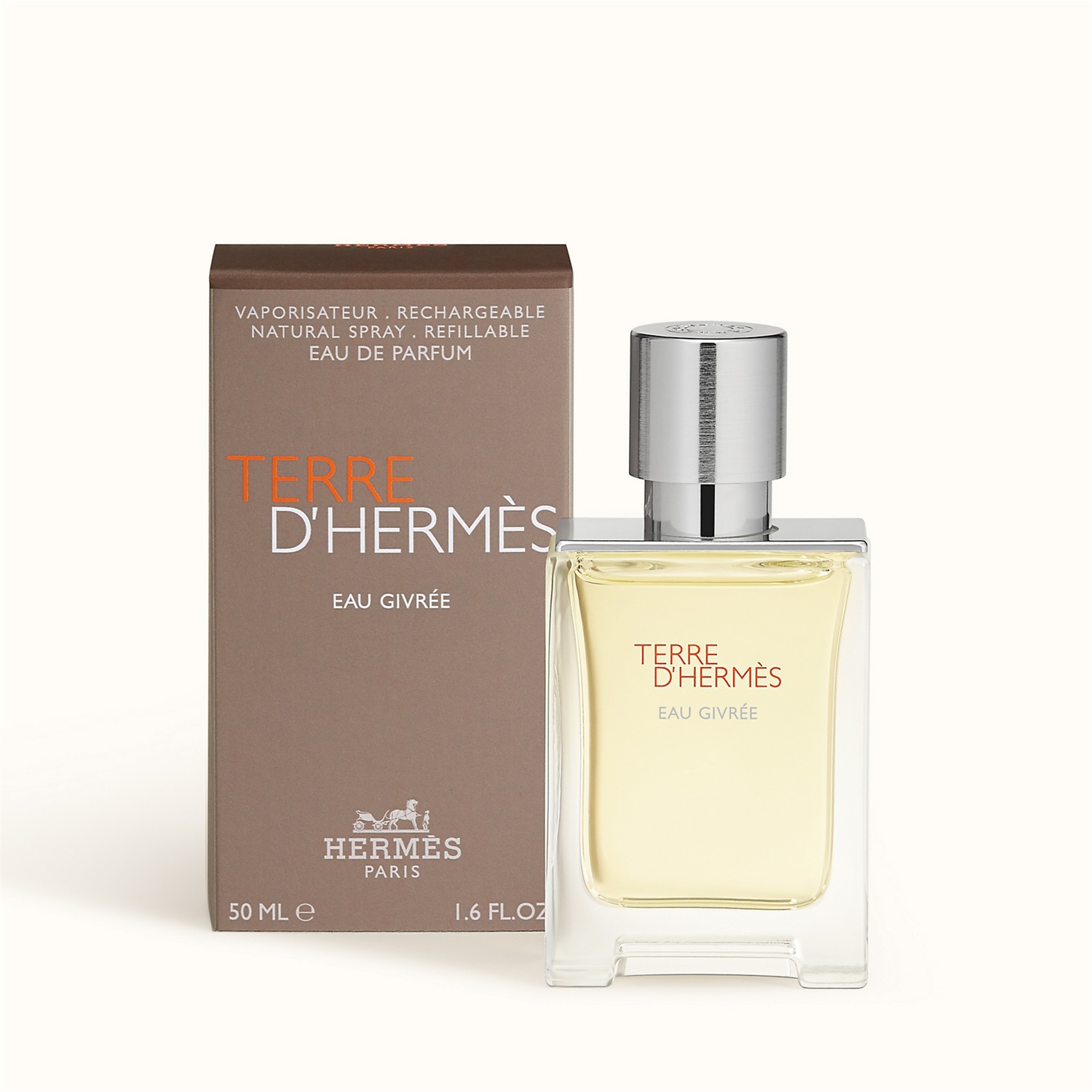 Hermès Terre d'Hermès Eau Givrée Eau de Parfum Ricaricabile 50 ml - Fragranza Fresca e Intensa per Uomo