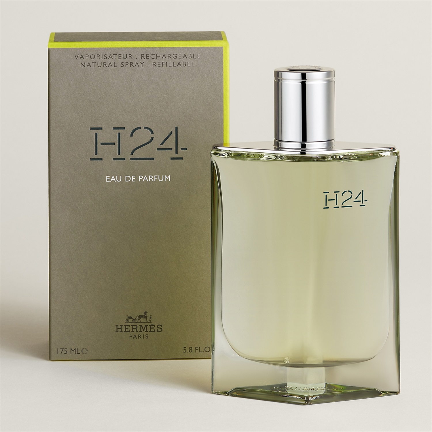 Hermès H24 Eau de Parfum 175 ml Ricaricabile per Uomo - Note di Salvia Sclarea e Muschio di Quercia