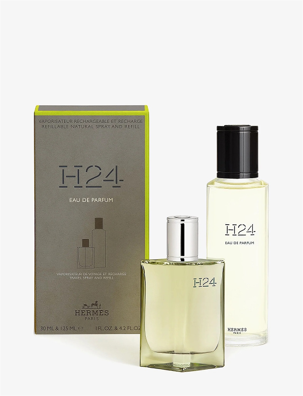 Hermes H24 Eau de Parfum Set da Uomo 30ml Ricarica 125ml - Profumo di Lusso con Salvia Sclarea e Muschio di Quercia