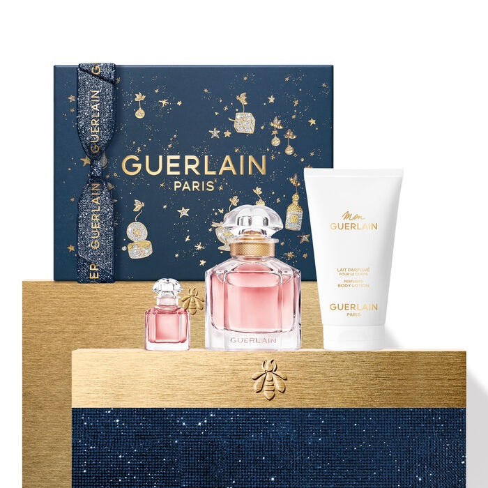 GUERLAIN Mon Guerlain Cofanetto Eau de Parfum 50 ml Miniatura 5 ml Lozione Corpo 75 ml - Set Regalo di Lusso