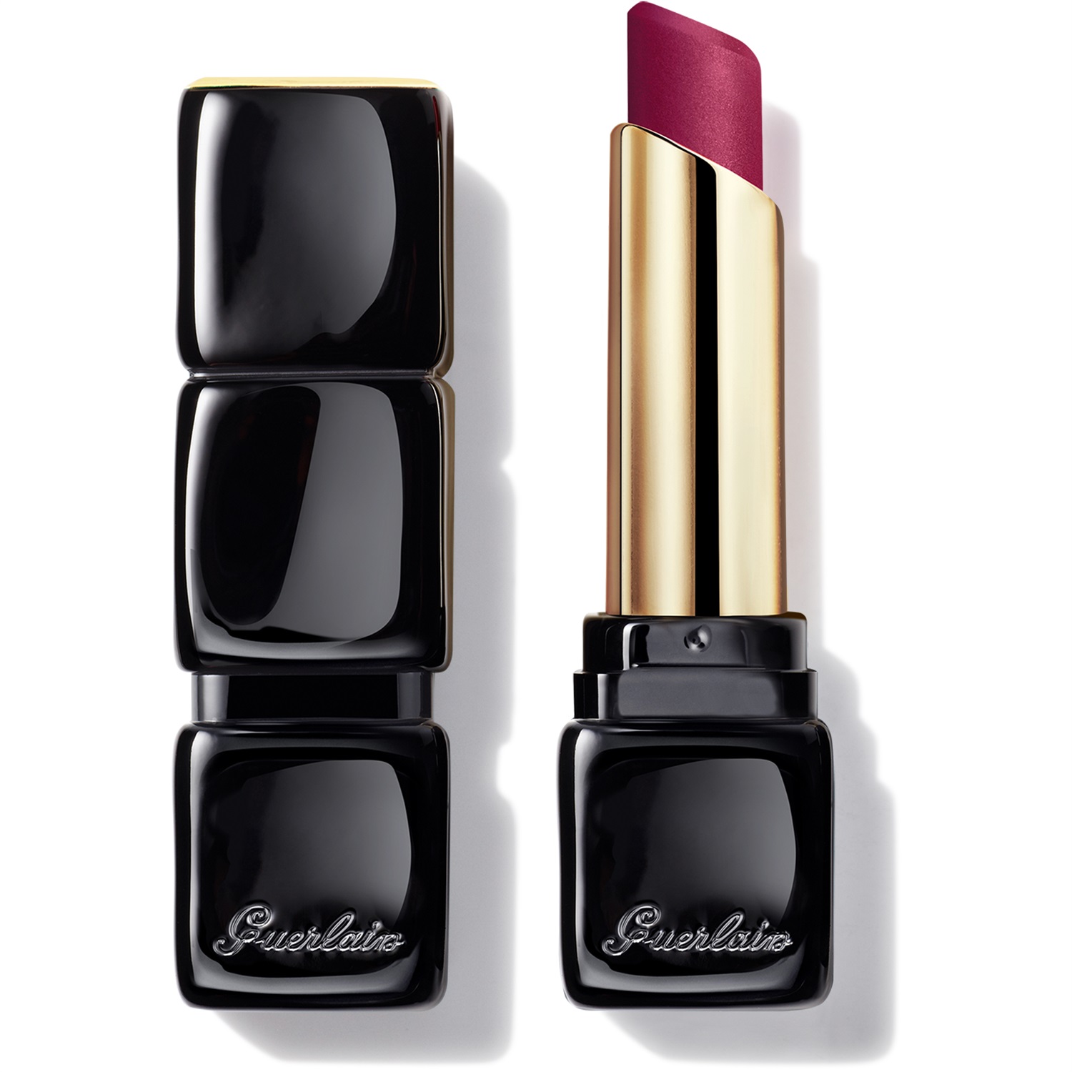 Guerlain KissKiss Tender Matte 880 Caress Plum - Rossetto Matte Luminoso 3.5 g con Comfort 16 Ore